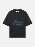 C4 LOGO OVERBOXY BLACK T-SHIRT