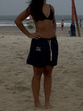 EMBROIDERED NAVY SHORTS