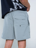 EMBROIDERED GREY SHORTS