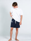 EMBROIDERED NAVY SHORTS