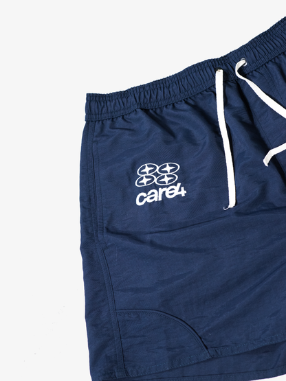 EMBROIDERED NAVY SHORTS