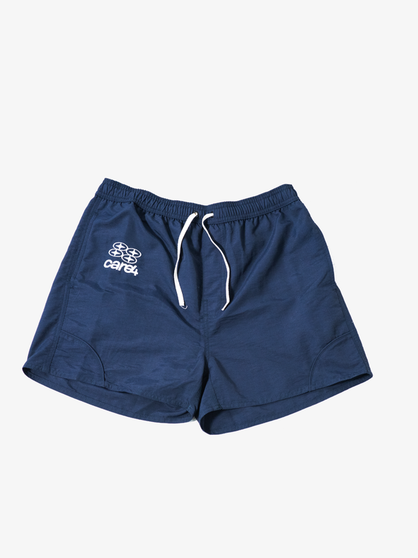 EMBROIDERED NAVY SHORTS