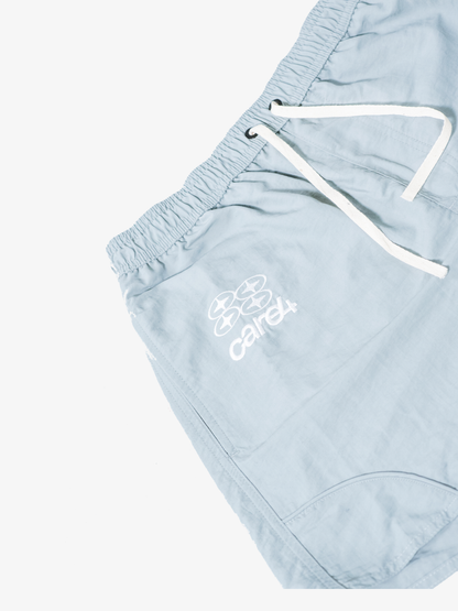 EMBROIDERED GREY SHORTS