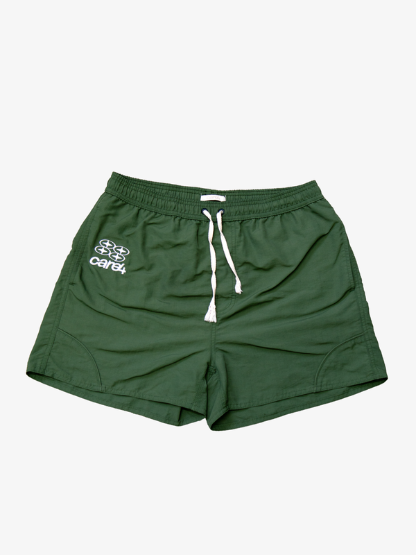 EMBROIDERED GREEN SHORTS