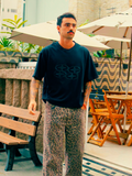 C4 LOGO OVERBOXY BLACK T-SHIRT